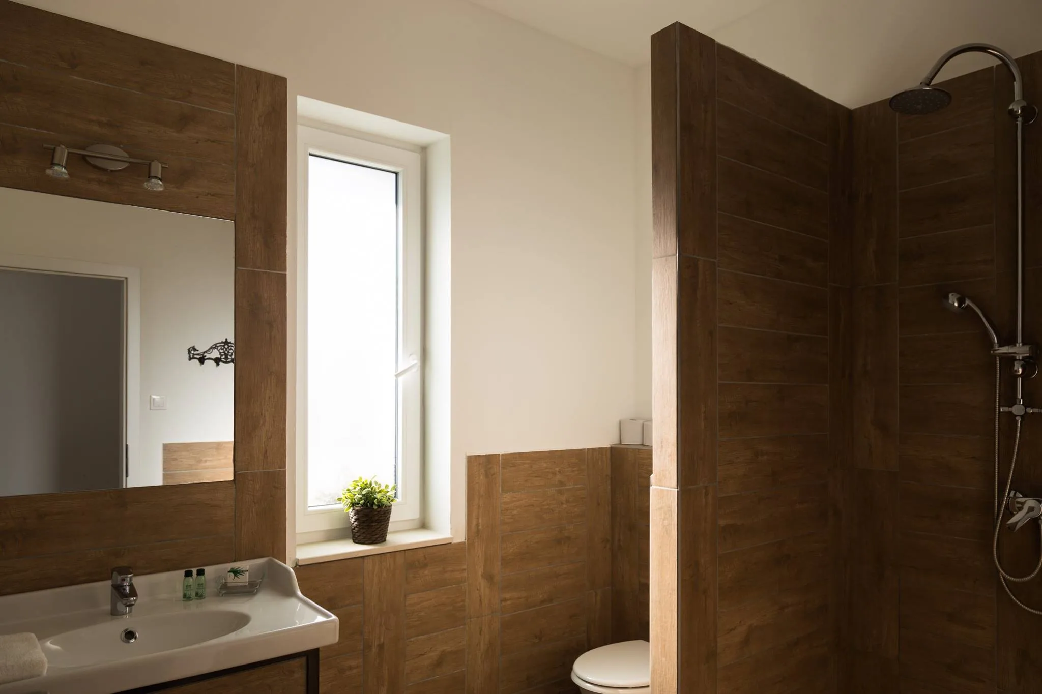 Studio apartment bathroom